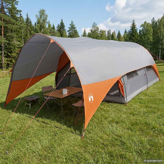 vidaXL Tunnel Tent with Rainfly Water-Resistant 10-Person