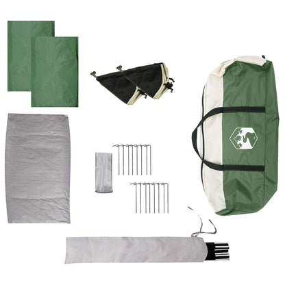 vidaXL Family Tent with Rainfly Water-resistant 14-Person Green