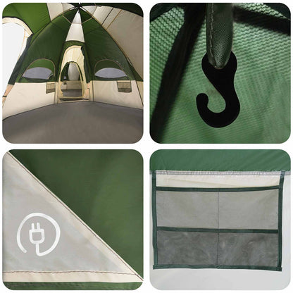 vidaXL Family Tent with Rainfly Water-resistant 14-Person Green