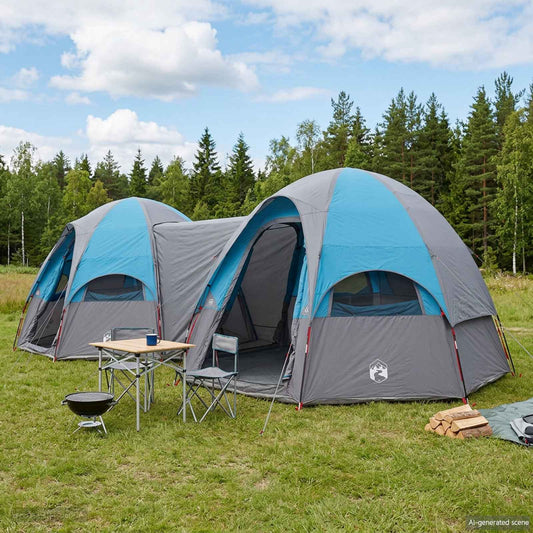vidaXL Family Tent with Rainfly Water-resistant 14-Person Blue