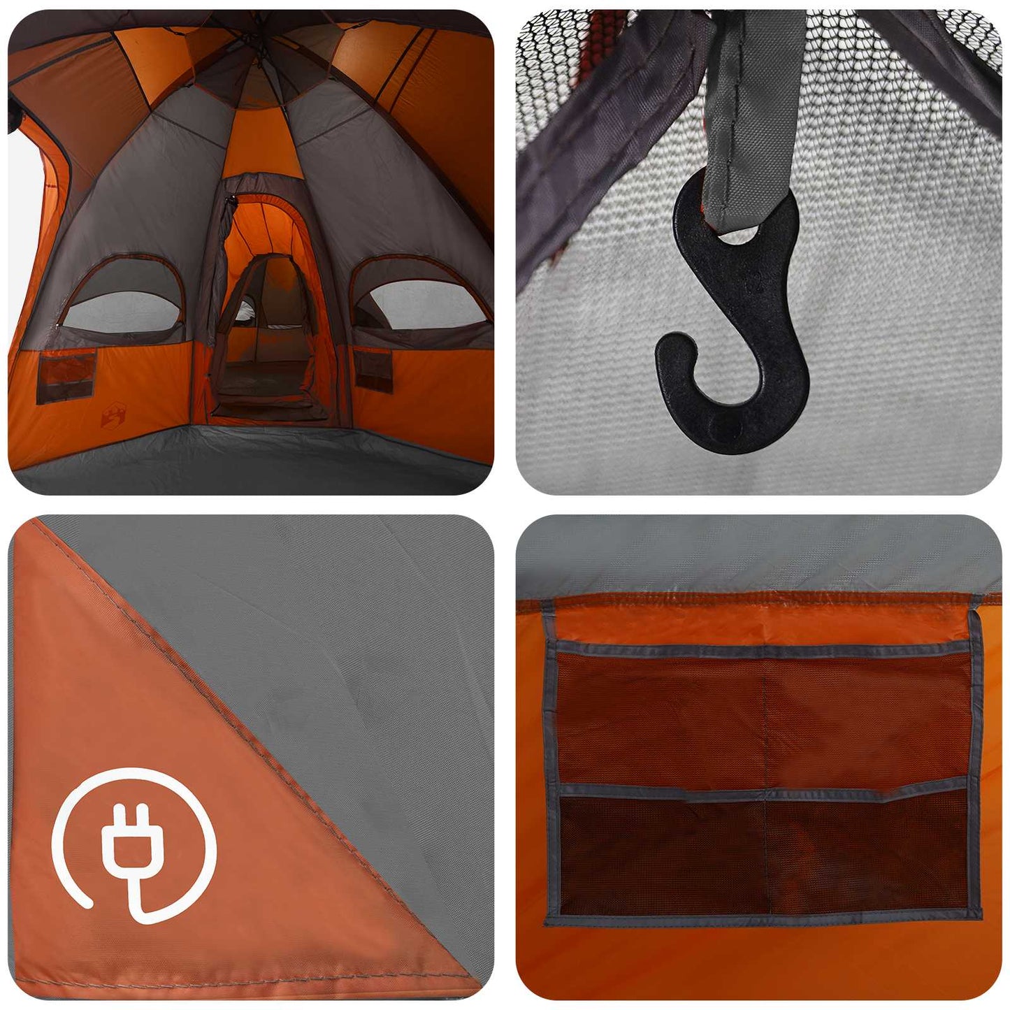 vidaXL Family Tent with Rainfly Water-resistant 14-Person