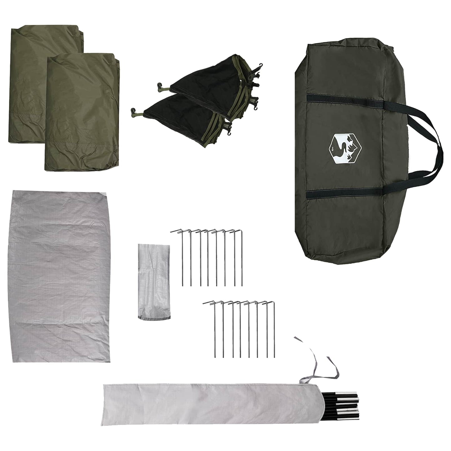 vidaXL Family Tent with Rainfly Water-resistant 14-Person Army Green