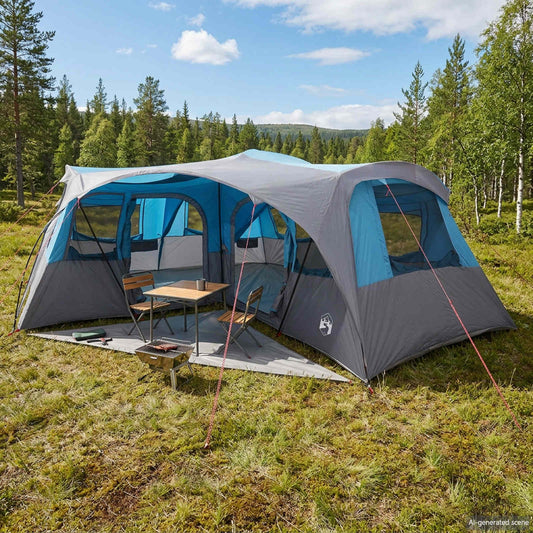 vidaXL Family Tent with Rainfly Water-resistant 6-Person Blue