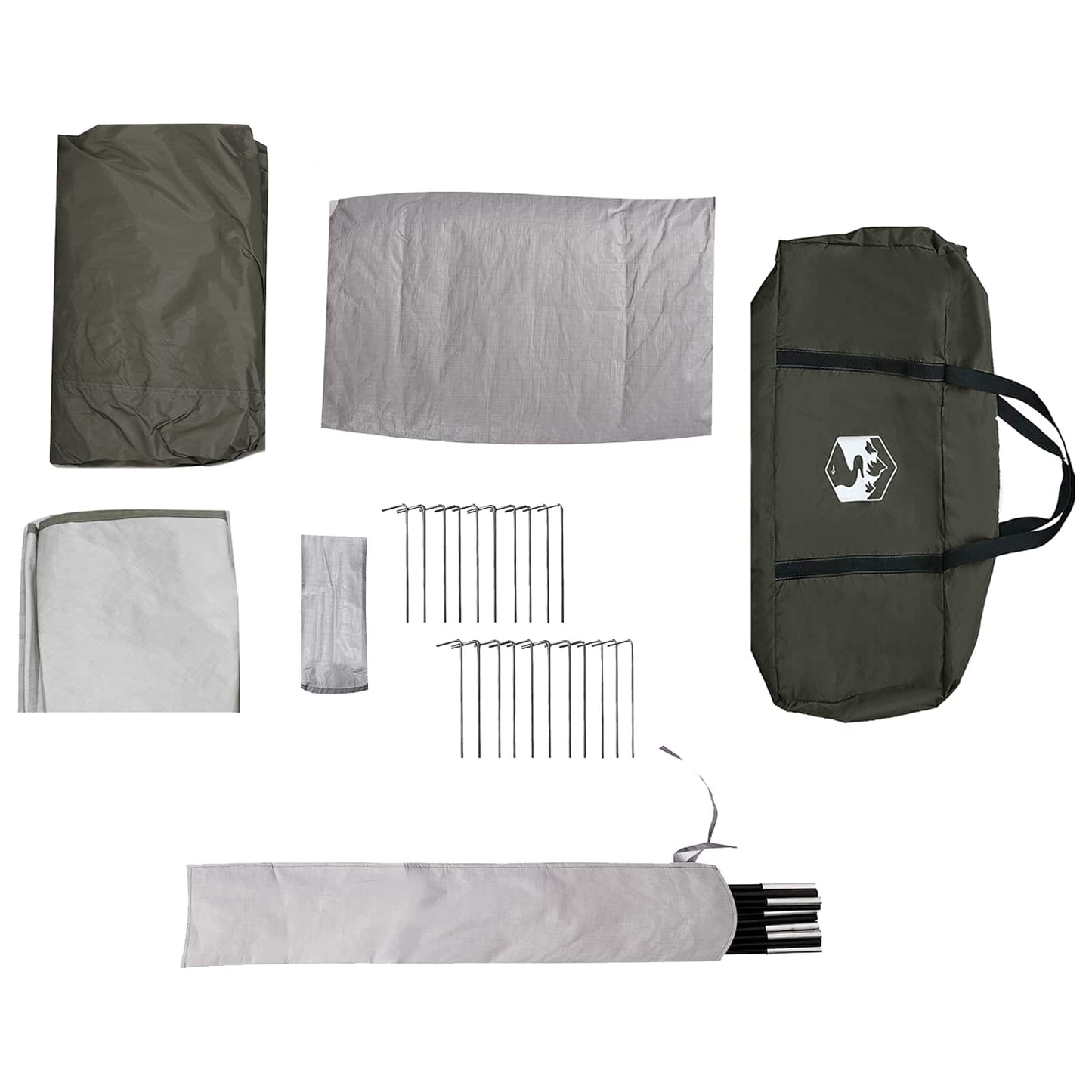 vidaXL Family Tent with Rainfly Water-resistant 6-Person Army Green
