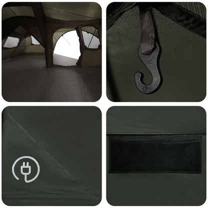 vidaXL Family Tent with Rainfly Water-resistant 6-Person Army Green