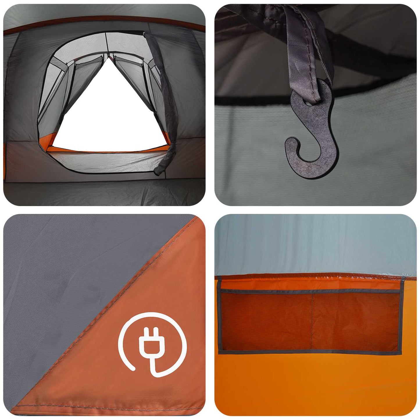 vidaXL Cabin Tent with Rainfly Water-Resistant 10-Person