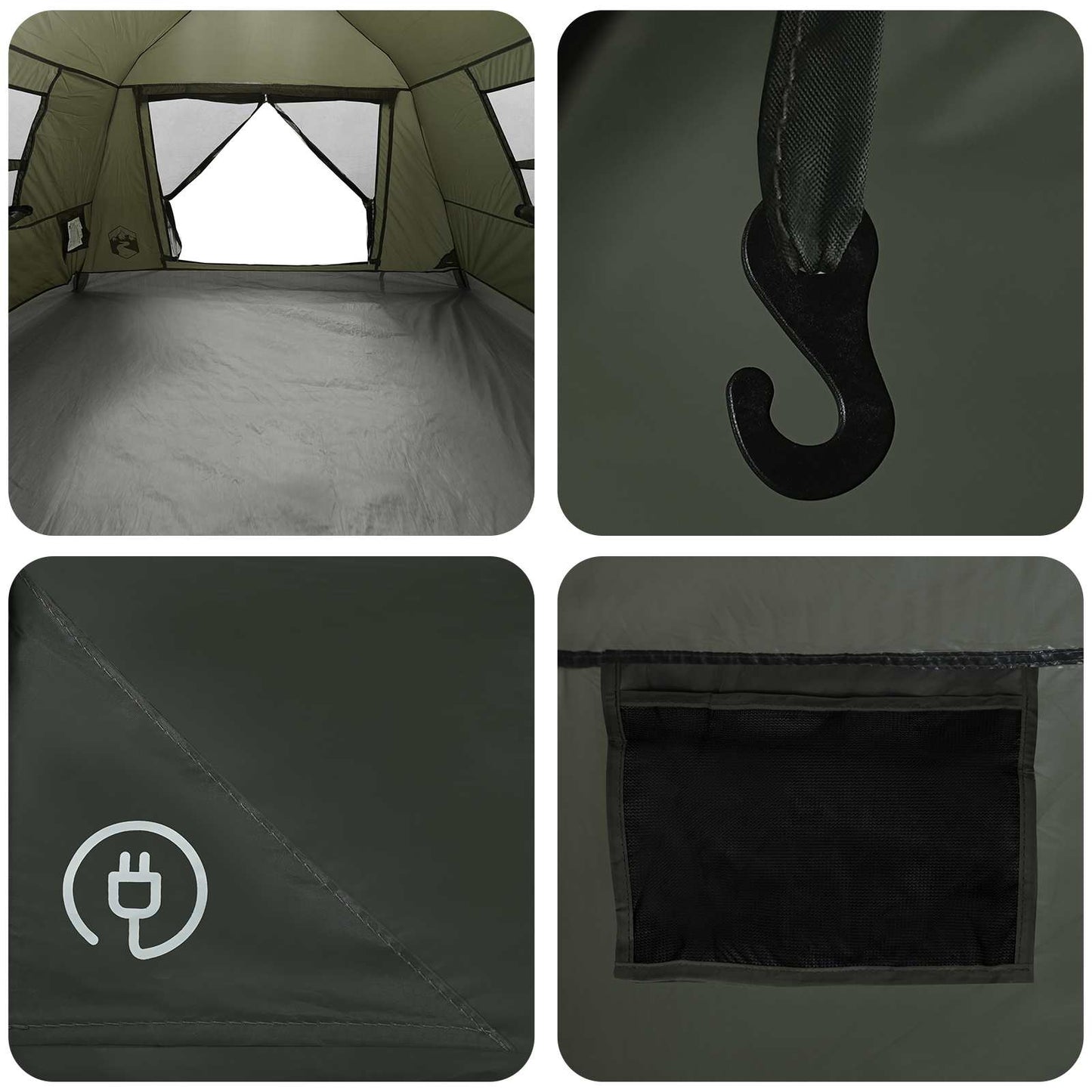 vidaXL Instant Tent Water-resistant 2-Person Army Green
