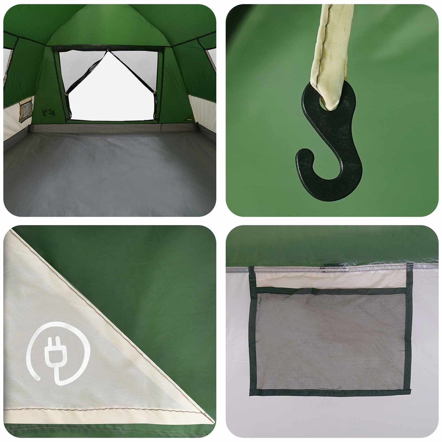 vidaXL Instant Tent Water-resistant 3-Person 3-Person Green