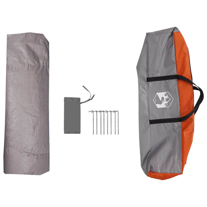 vidaXL Instant Tent Water-resistant 3-Person Grey and Orange