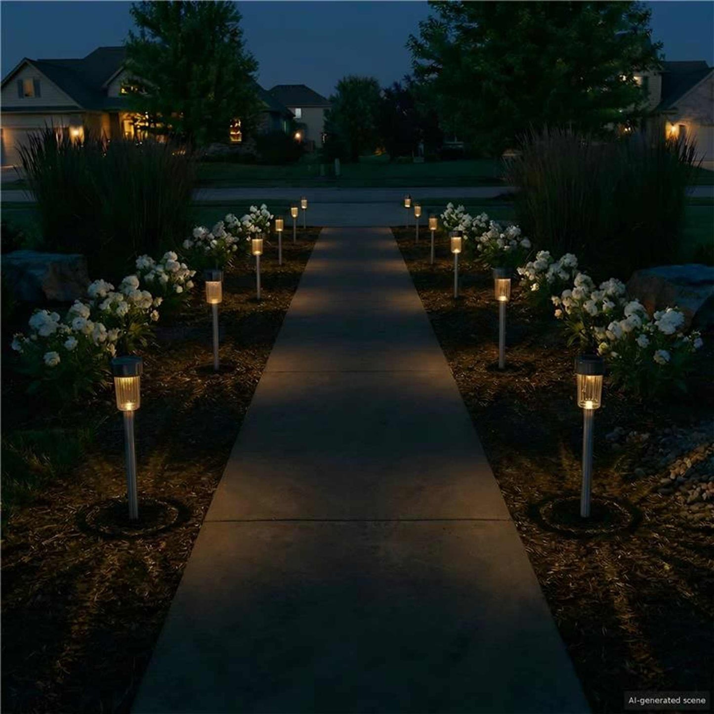 vidaXL Outdoor Solar Lights with Ground Spike 24 pcs Warm White