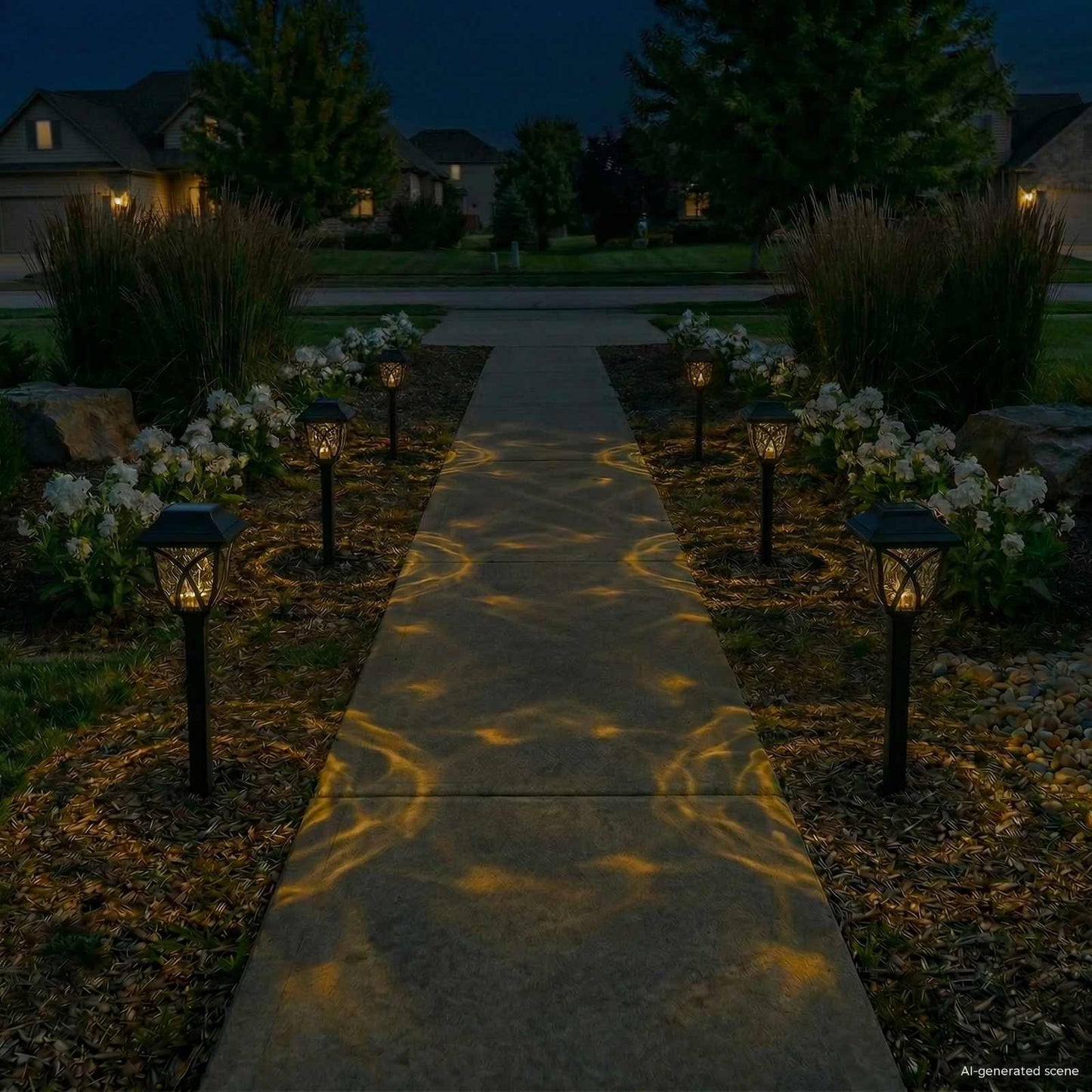vidaXL Outdoor Solar Lights with Ground Spike 6 pcs Warm White 42 cm