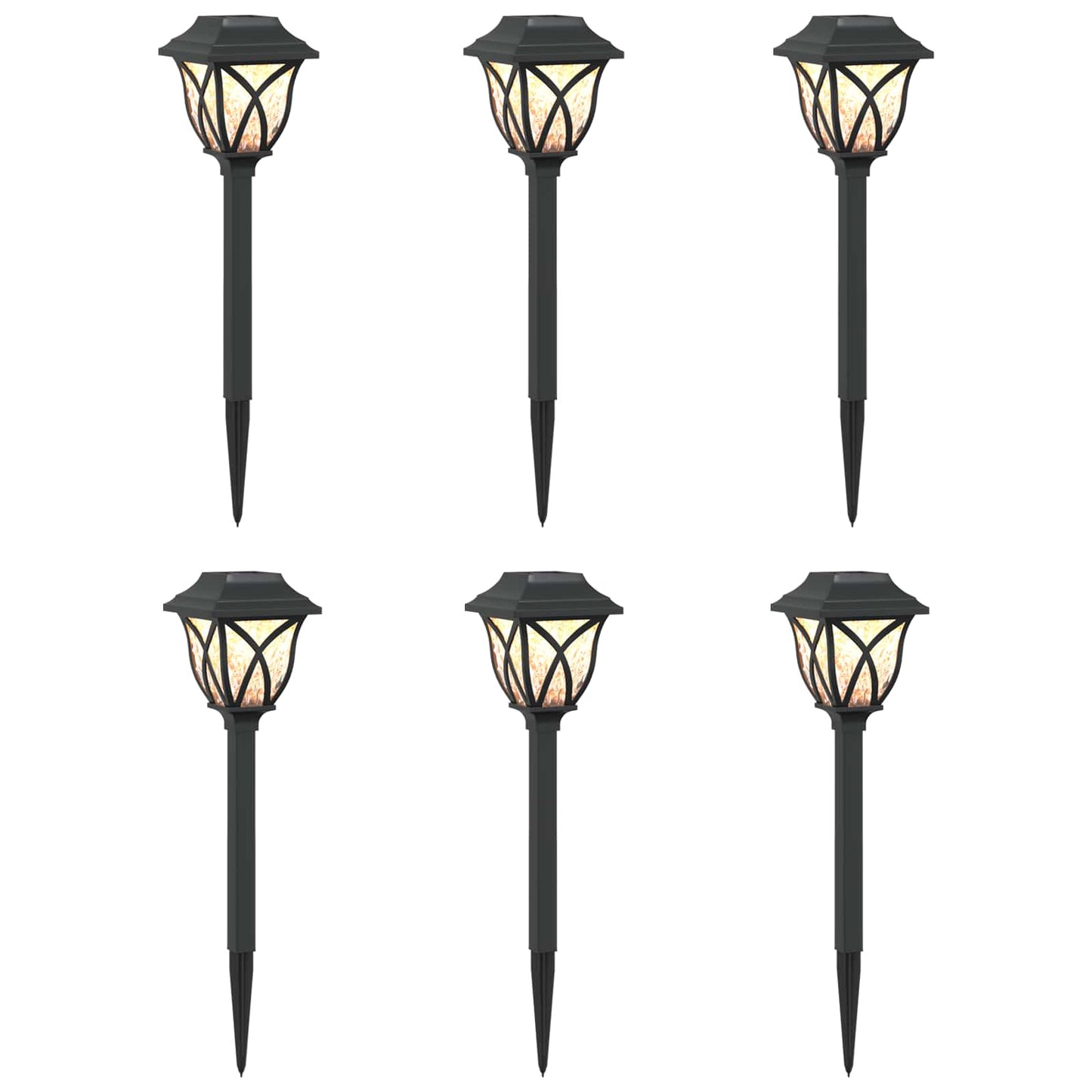 vidaXL Outdoor Solar Lights with Ground Spike 6 pcs Warm White 42 cm