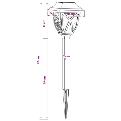 vidaXL Outdoor Solar Lights with Ground Spike 6 pcs Warm White 42 cm