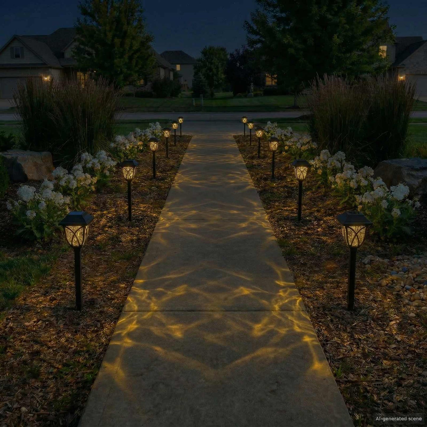vidaXL Outdoor Solar Lights with Ground Spike 24 pcs Warm White 42 cm