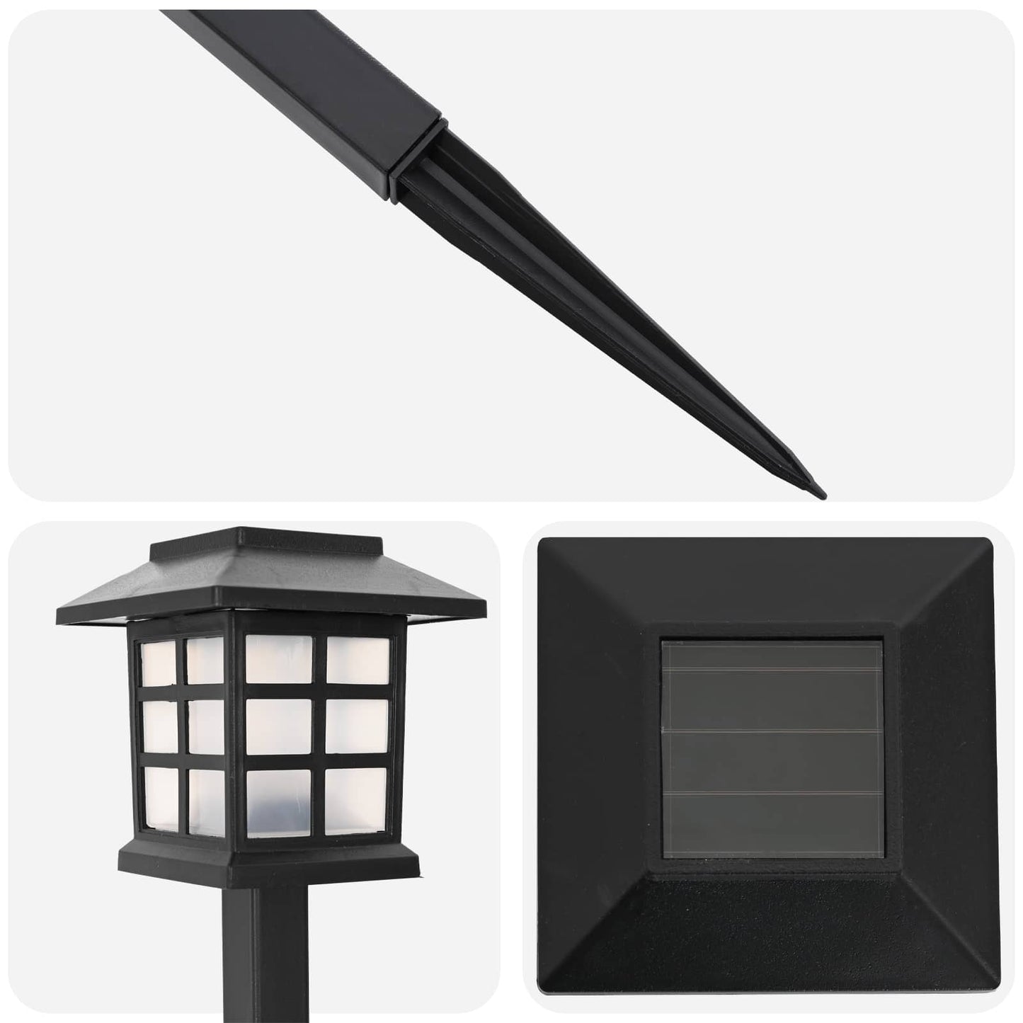 vidaXL Outdoor Solar Lights with Ground Spike 24 pcs Warm White PP