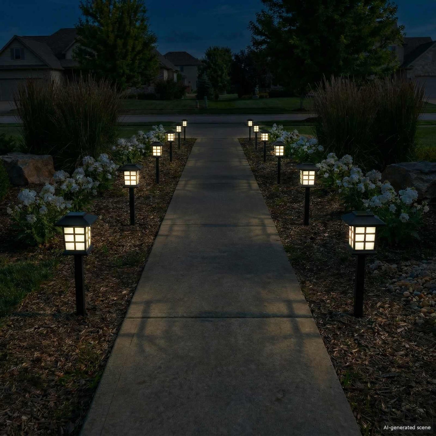 vidaXL Outdoor Solar Lights with Ground Spike 24 pcs Warm White PP