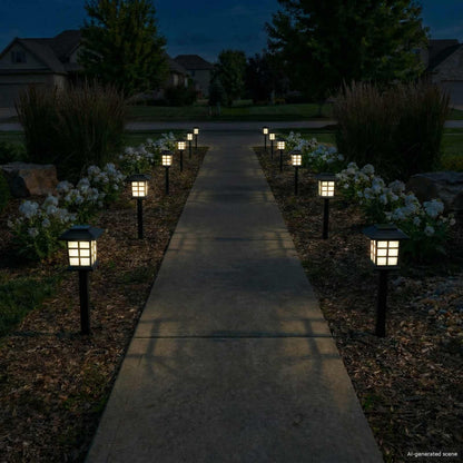 vidaXL Outdoor Solar Lights with Ground Spike 24 pcs Warm White PP