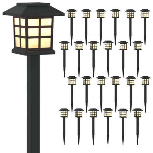vidaXL Outdoor Solar Lights with Ground Spike 24 pcs Warm White PP