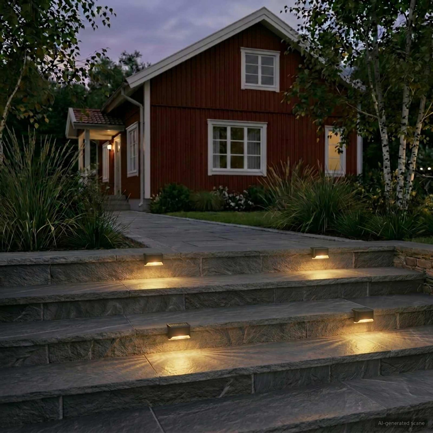 vidaXL Outdoor Solar Lights with Ground Spike 4 pcs Warm White 4.5 cm