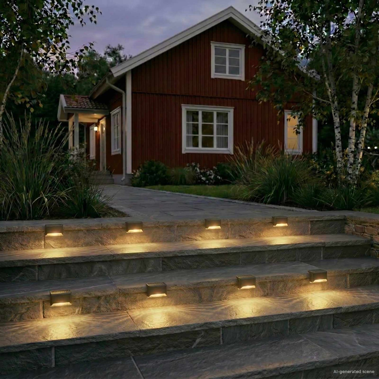vidaXL Outdoor Solar Lights with Ground Spike 8 pcs Warm White 4.5 cm