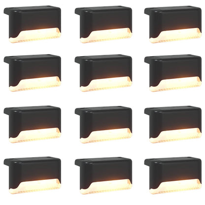 vidaXL Outdoor Solar Lights with Ground Spike 12 pcs Warm White 4.5 cm