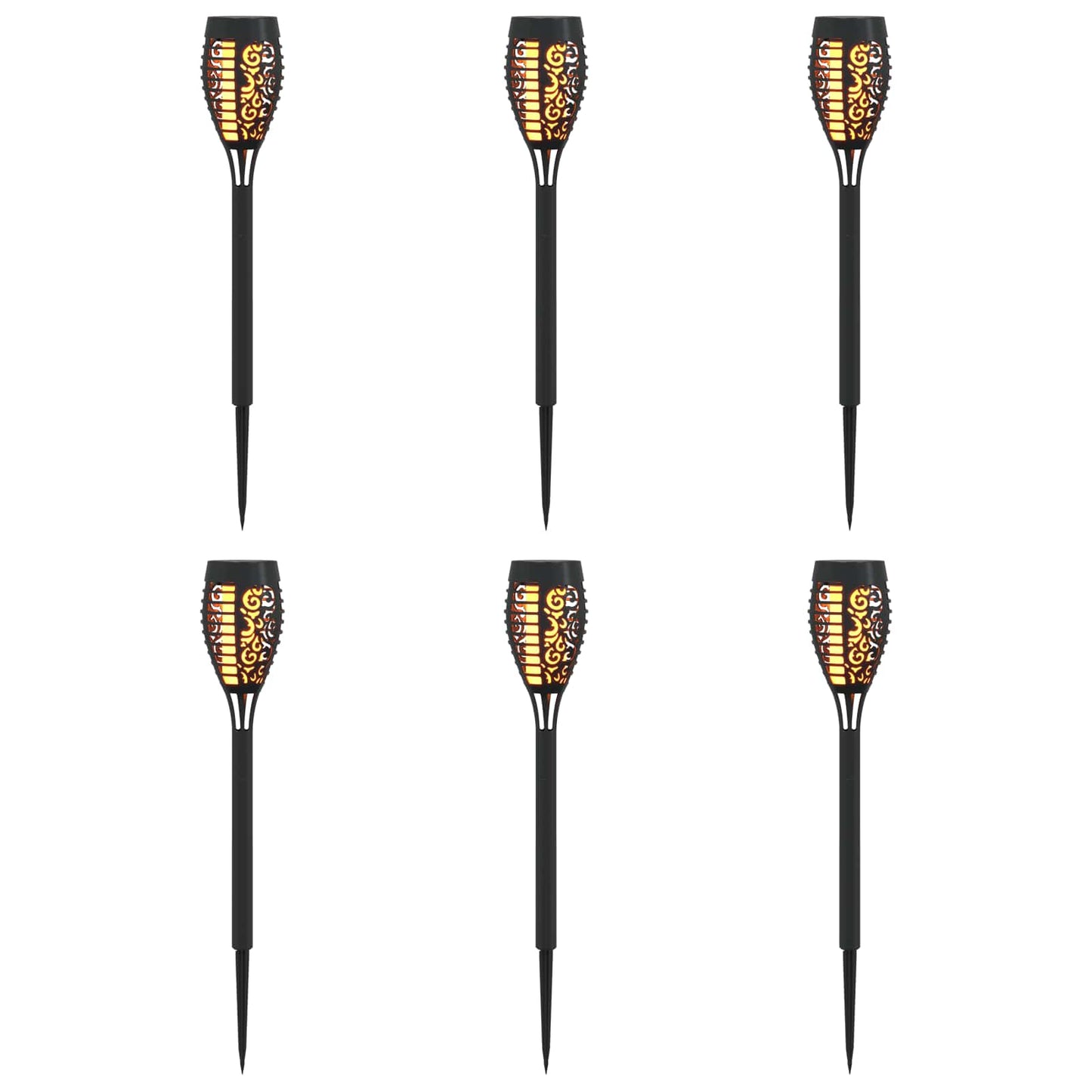 vidaXL Outdoor Solar Lights with Ground Spike 6 pcs Warm White 47.5 cm