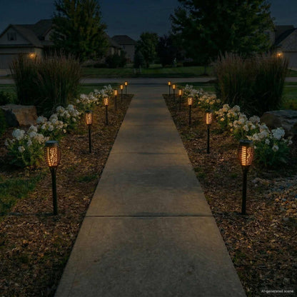 vidaXL Outdoor Solar Lights with Ground Spike 12 pcs Warm White ABS