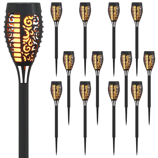vidaXL Outdoor Solar Lights with Ground Spike 12 pcs Warm White ABS
