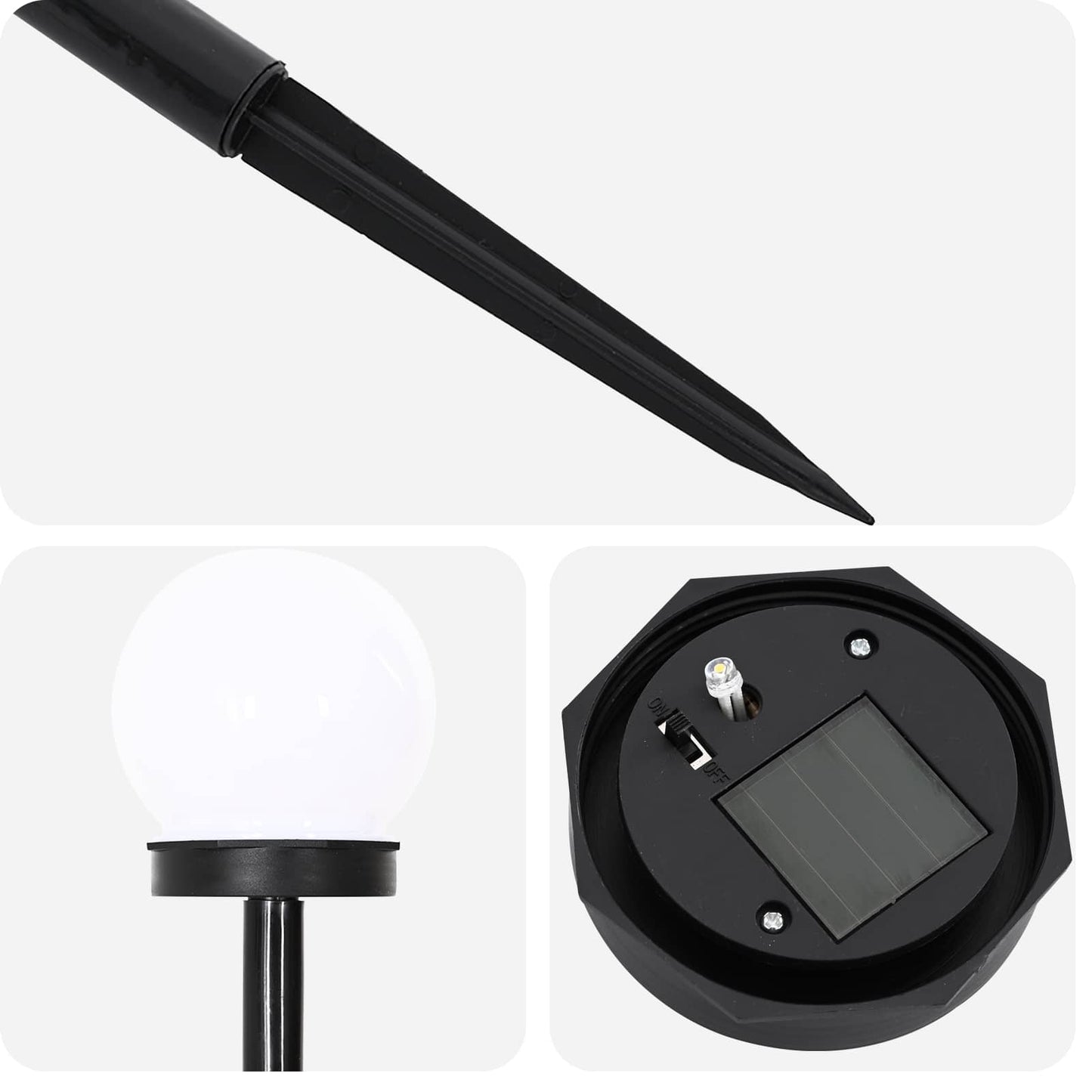 vidaXL Outdoor Solar Lights with Ground Spike 4 pcs Warm White 38.5 cm