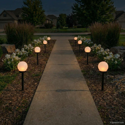 vidaXL Outdoor Solar Lights with Ground Spike 8 pcs Warm White 38.5 cm