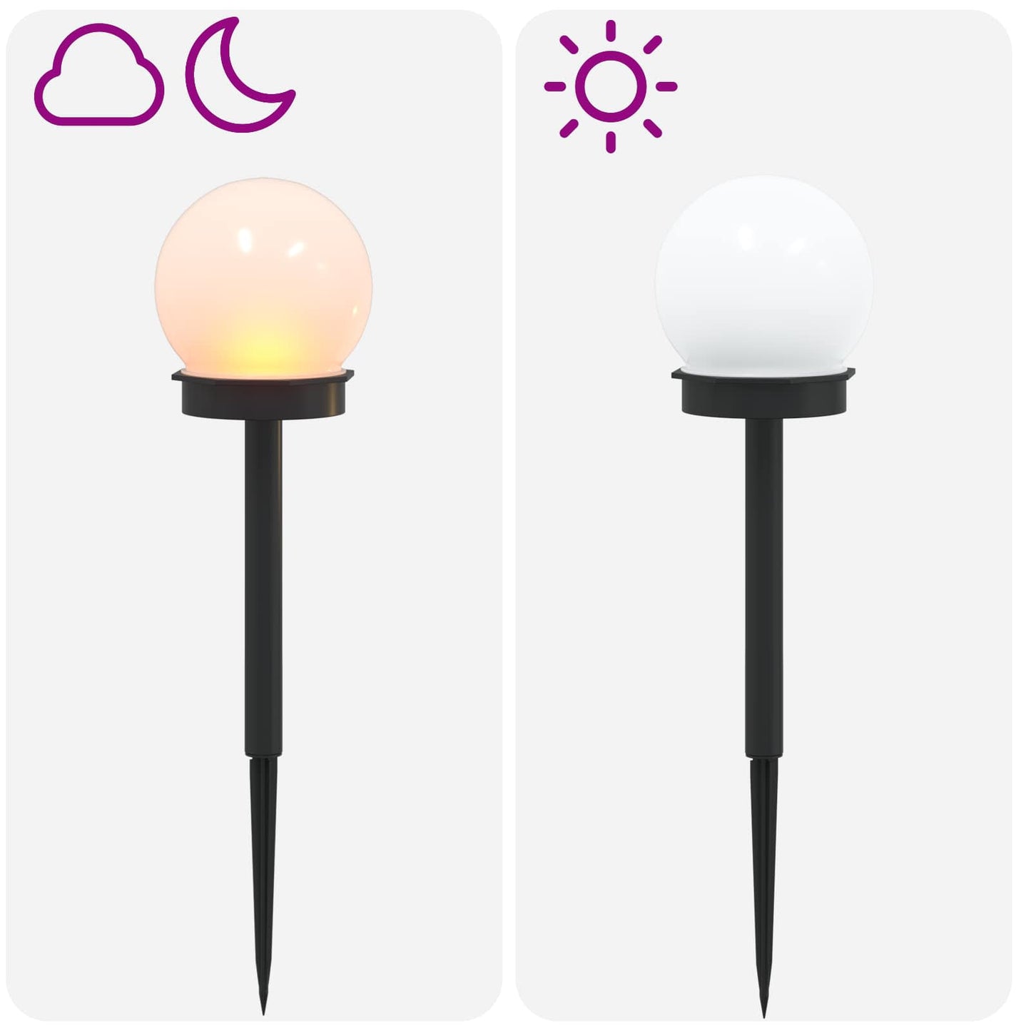 vidaXL Outdoor Solar Lights with Ground Spike 8 pcs Warm White 38.5 cm