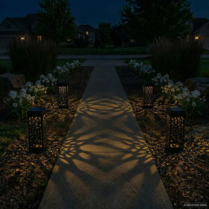 vidaXL Outdoor Solar Lights with Ground Spike 4 pcs Warm White 29 cm
