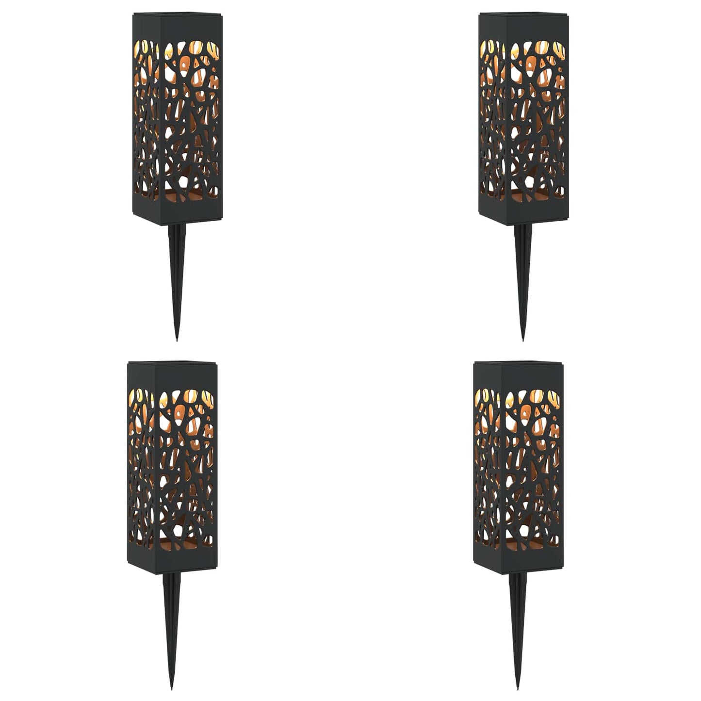 vidaXL Outdoor Solar Lights with Ground Spike 4 pcs Warm White 29 cm