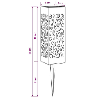 vidaXL Outdoor Solar Lights with Ground Spike 4 pcs Warm White 29 cm