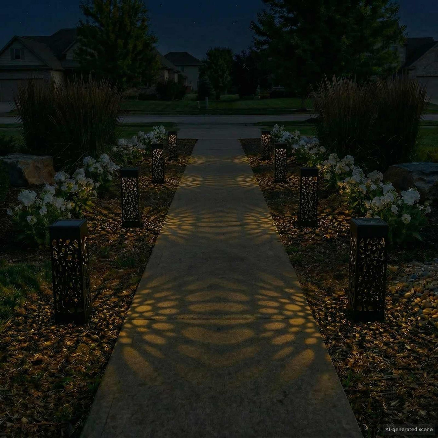vidaXL Outdoor Solar Lights with Ground Spike 8 pcs Warm White 29 cm
