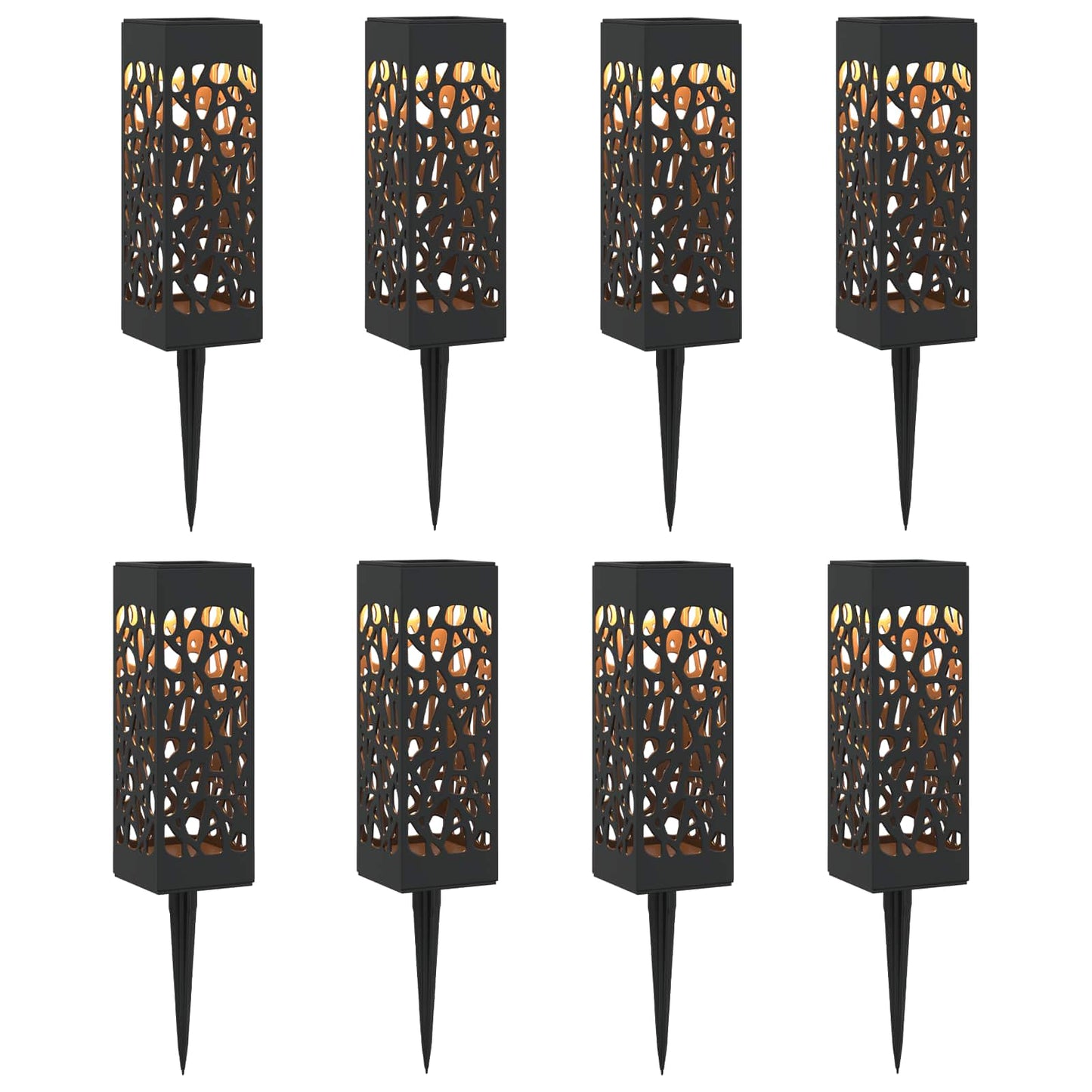 vidaXL Outdoor Solar Lights with Ground Spike 8 pcs Warm White 29 cm