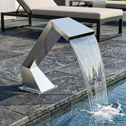 vidaXL Pool Waterfall Stainless Steel 63.5 x 29 x 51 cm Silver