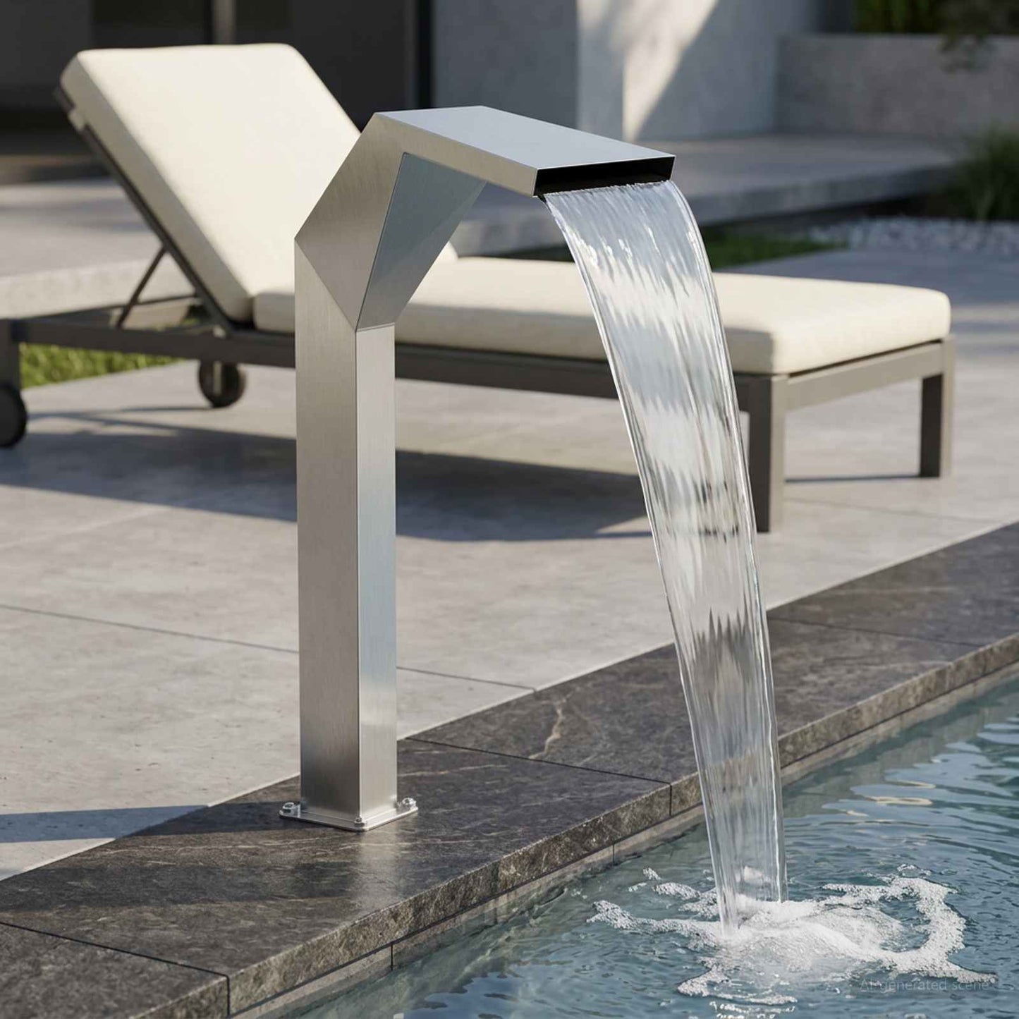 vidaXL Pool Waterfall Stainless Steel 50 x 30 x 90 cm Silver