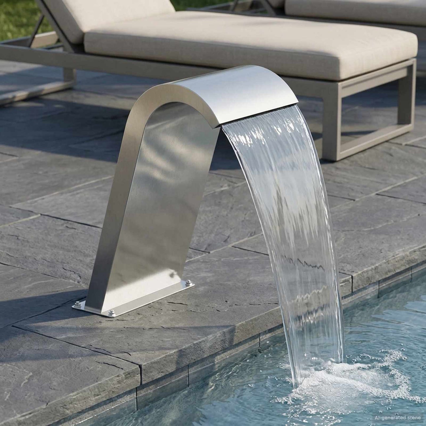 vidaXL Pool Fountain Silver 47 x 31 x 60 cm Stainless Steel