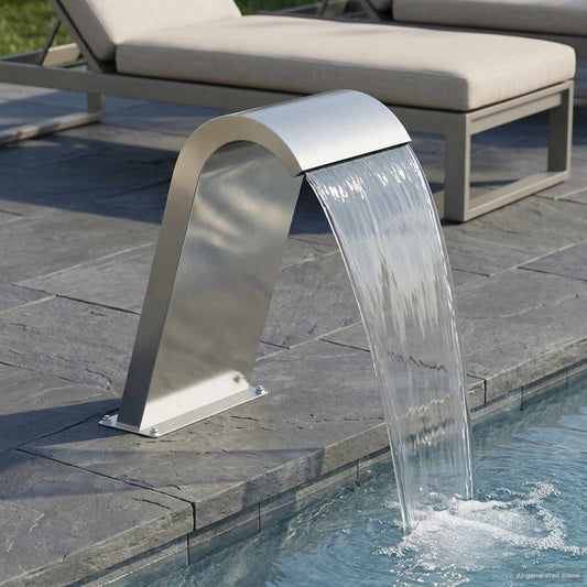 vidaXL Pool Fountain Silver 47 x 31 x 60 cm Stainless Steel