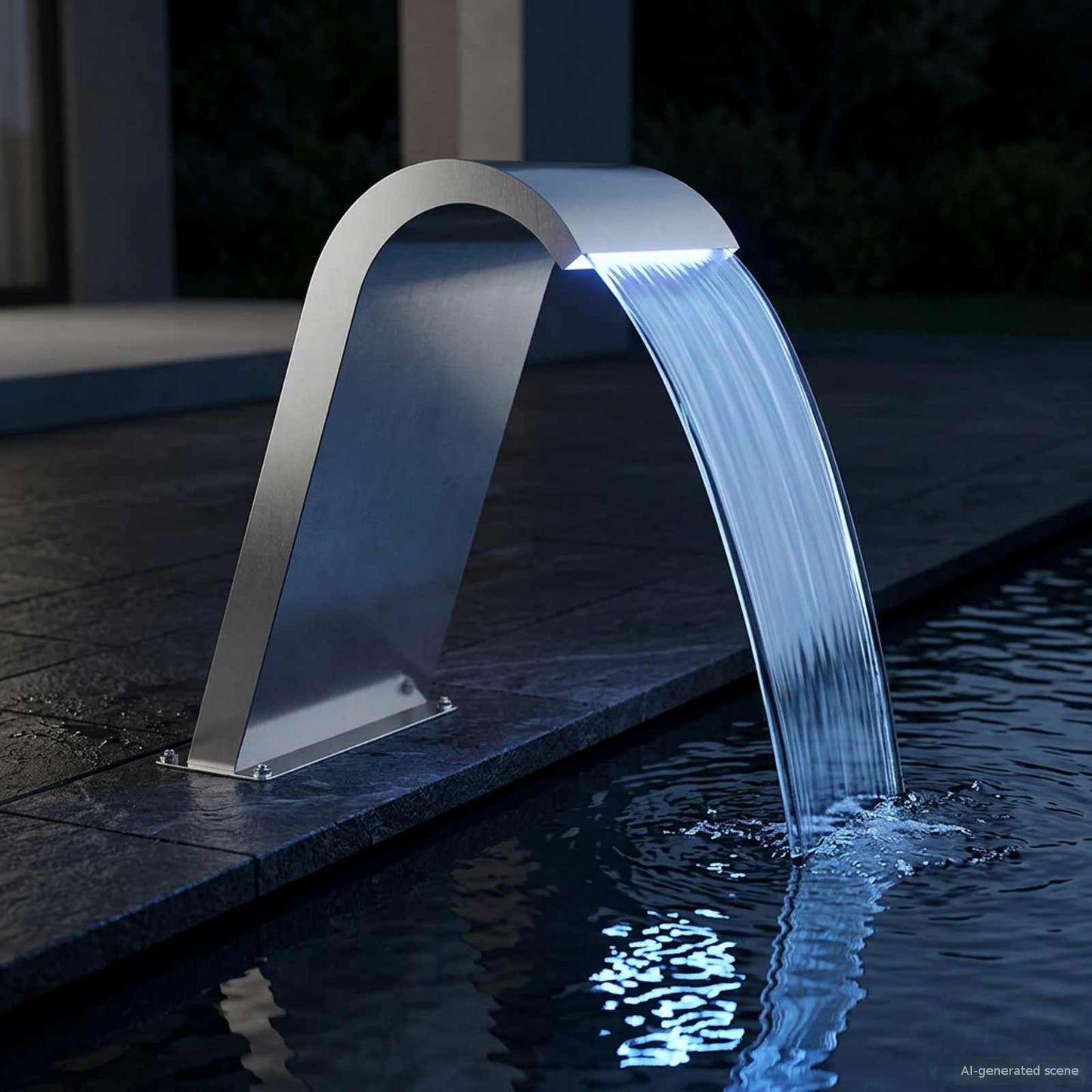 vidaXL Pool Fountain Silver 47 x 31 x 60 cm Stainless Steel