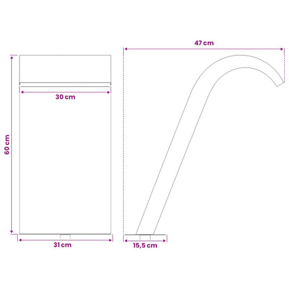 vidaXL Pool Fountain Silver 47 x 31 x 60 cm Stainless Steel