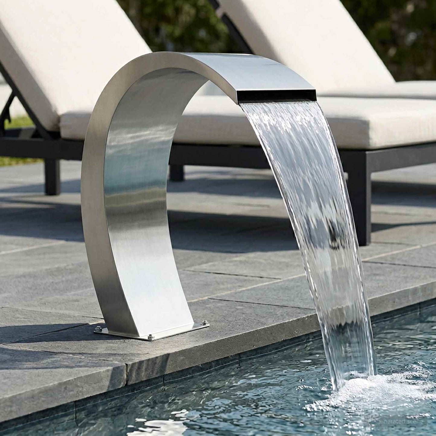 vidaXL Pool Fountain Silver 60 x 30 x 70 cm Stainless Steel