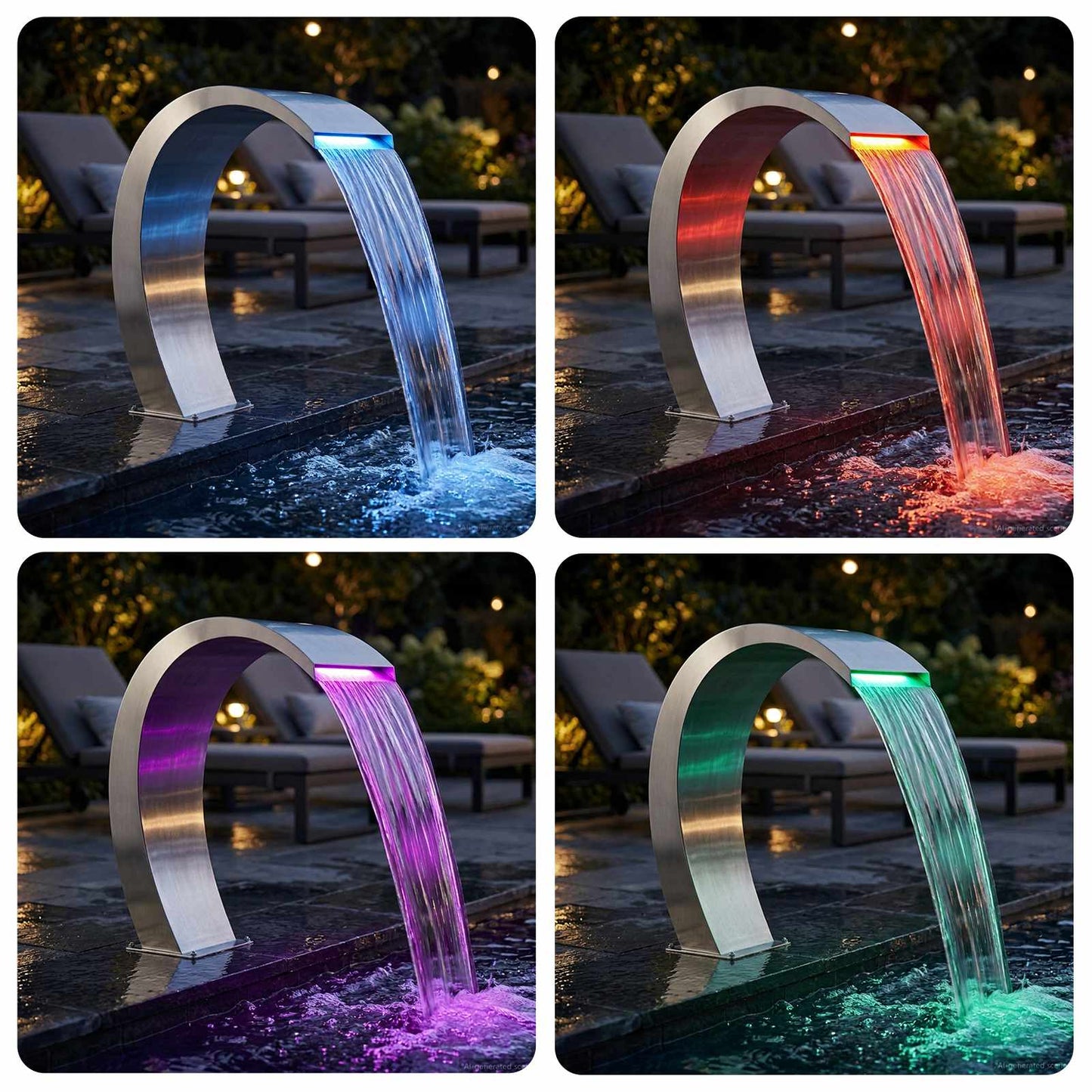 vidaXL Pool Fountain Silver 60 x 30 x 70 cm Stainless Steel