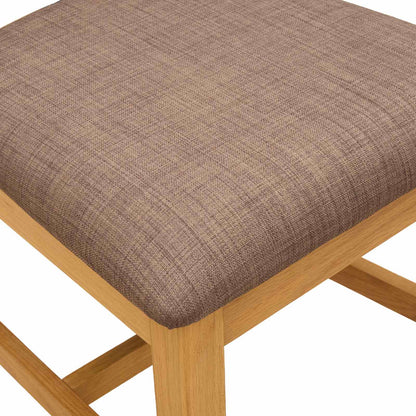 vidaXL Dining Chair VENLO 2 pcs Solid Oak Wood Natural and Grey