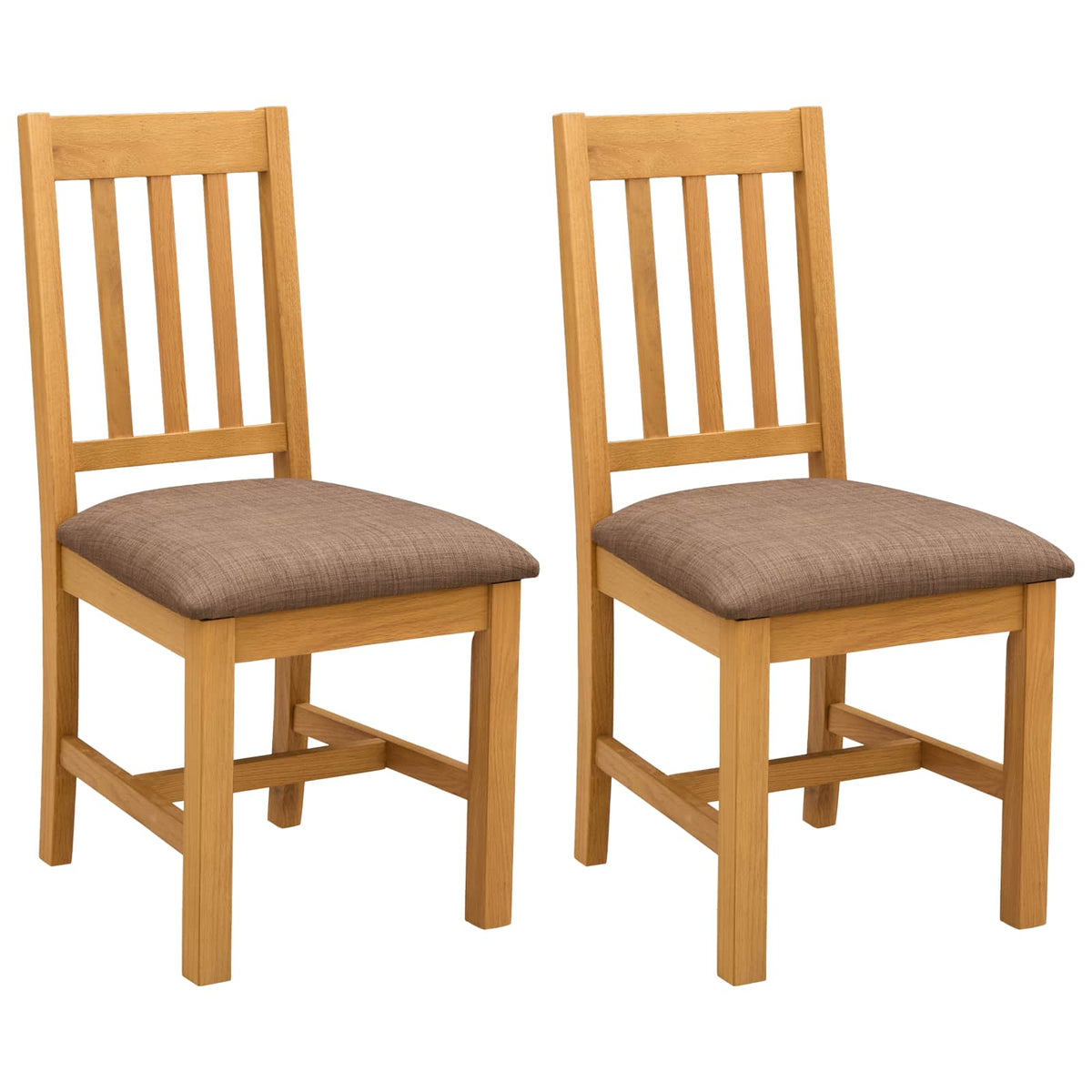 vidaXL Dining Chair VENLO 2 pcs Solid Oak Wood Natural and Grey