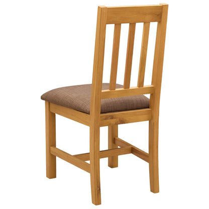 vidaXL Dining Chair VENLO 2 pcs Solid Oak Wood Natural and Grey