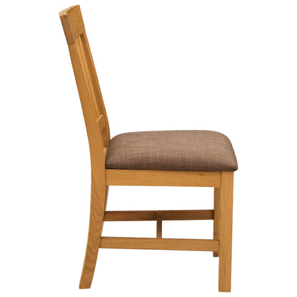 vidaXL Dining Chair VENLO 2 pcs Solid Oak Wood Natural and Grey