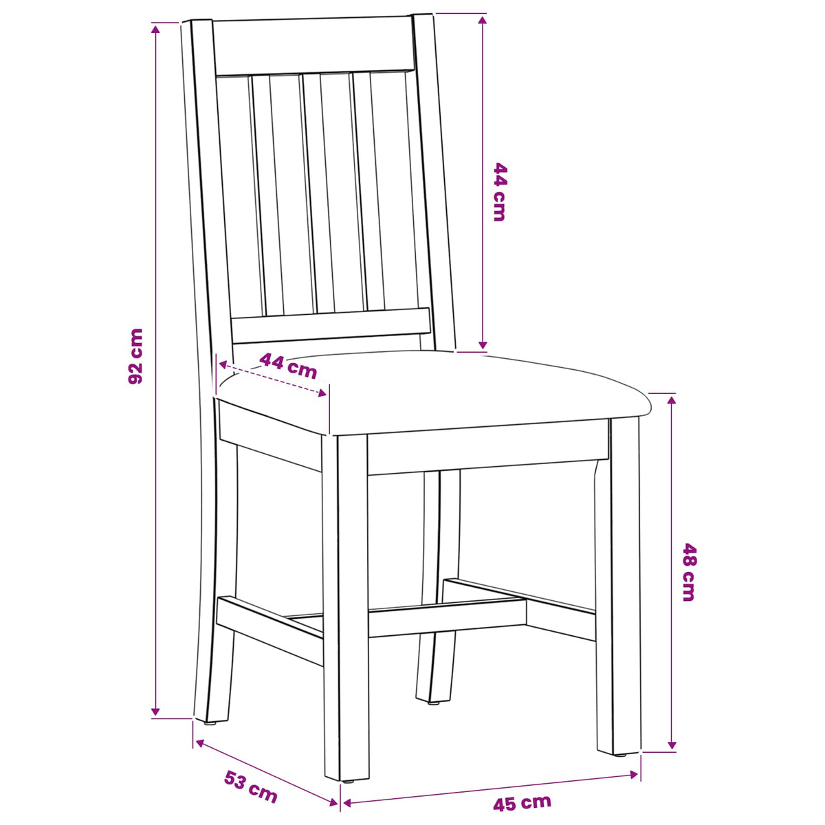 vidaXL Dining Chair VENLO 2 pcs Solid Oak Wood Natural and Grey