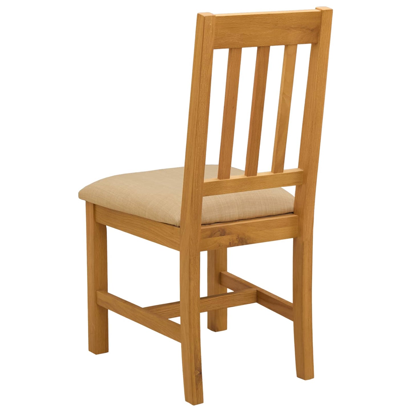 vidaXL Dining Chair VENLO 2 pcs Solid Oak Wood Beige 45 x 53 x 92 cm